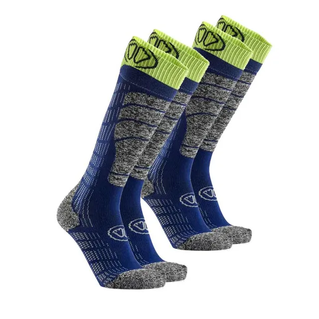 sidas-ski-comfort-2-paar-set-skisocken-blau-grau-anatomische-skisocken-mit-merin image 1