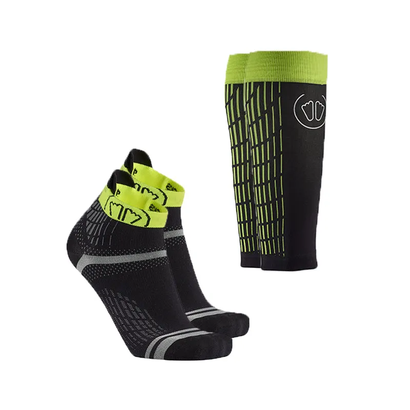sidas-run-feel-socken-ultralight-run-calf-stulpen-lauf-set-schwarz-gelb image 1