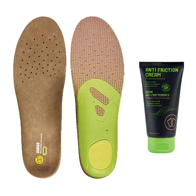 sidas-3feet-outdoor-mid-einlegesohlen-set-mit-anti-friction-creme-wandereinlagen image 1