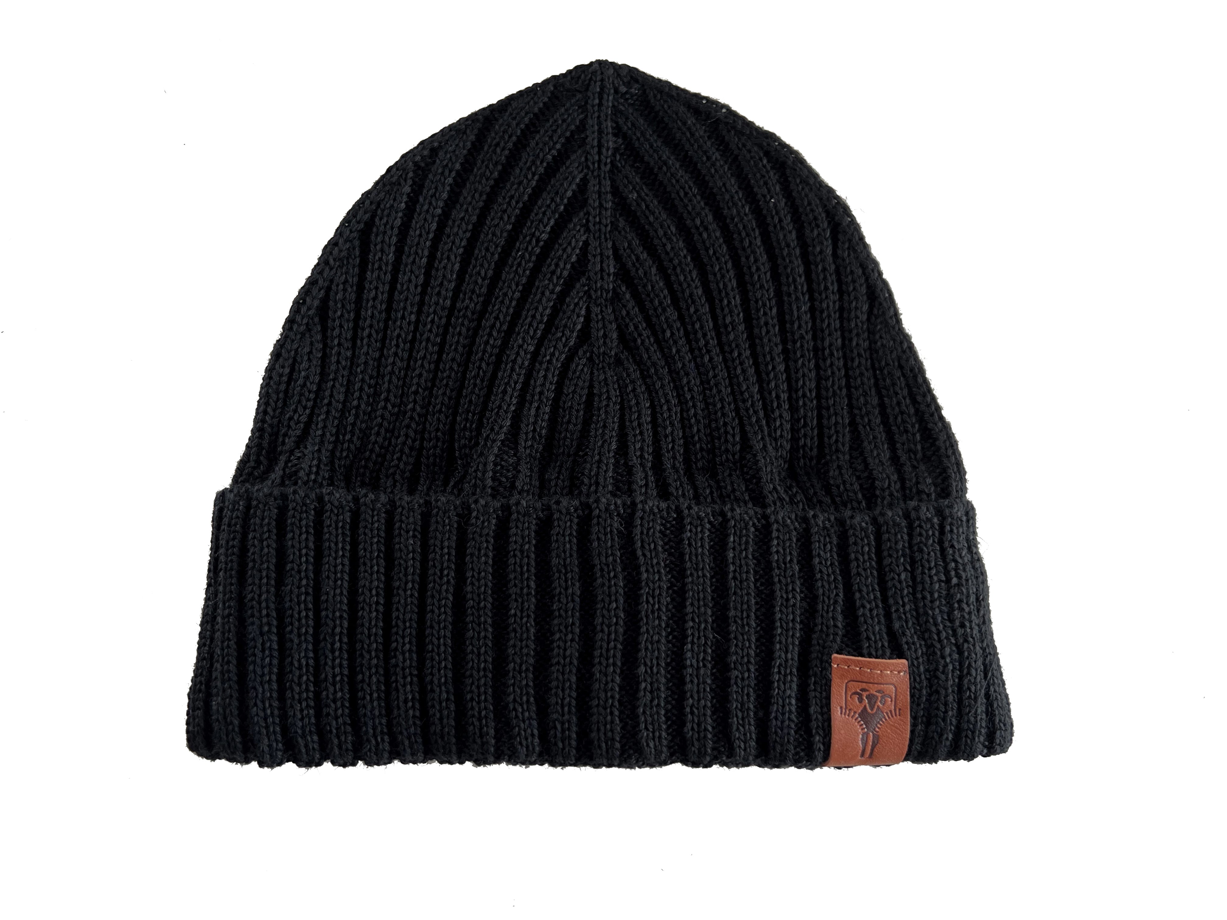 gr-ezi-bag-merino-fisherman-beanie-black-merinowolle-m-tze-mit-fleece-innenband- image 1
