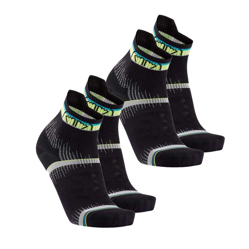 sidas-run-ultra-race-laufsocken-2er-set-schwarz-gelb-trailsocken-mit-griffzonen- image 1